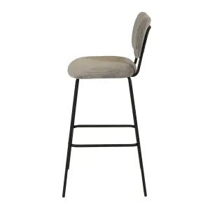 Velvet ribbed bar stool Zago Sema image-2