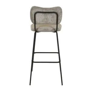 Velvet ribbed bar stool Zago Sema image-4