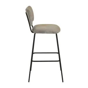 Velvet ribbed bar stool Zago Sema image-3