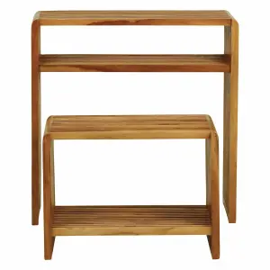 Reclaimed teak console Zago Slat (x2) image-0