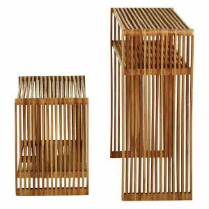 Reclaimed teak console Zago Slat (x2) image-3