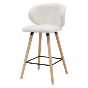 Bar chair in bouclette wool effect fabric Zago Tiago image-1
