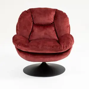 Velvet swivel armchair Zago Topi image-0