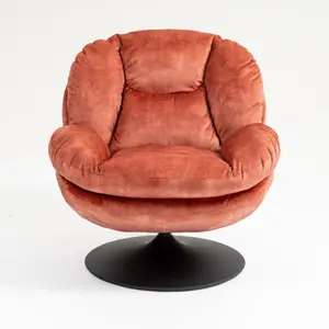 Velvet swivel armchair Zago Topi image-0