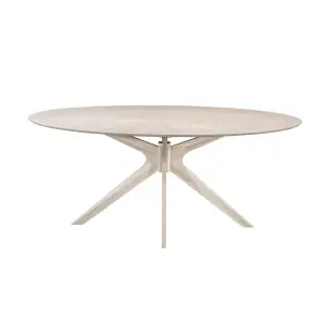 Oval oak veneer dining table Zago image-0