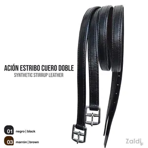 Double Leather Stirrup Leathers Zaldi AZS-24 image-0