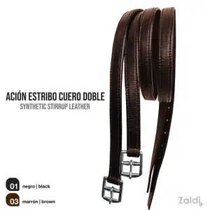 Double Leather Stirrup Leathers Zaldi AZS-24 image-0