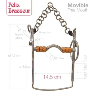 Mobile Bit for Horse Zaldi Felix Brasseur FB21212121-56W/B image-0