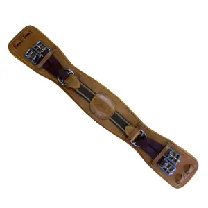 Leather Horse Riding Training Girth with Elastic Zaldi image-0