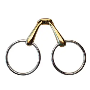 Stainless steel horse bit with 2 rings Zaldi Z432 image-1