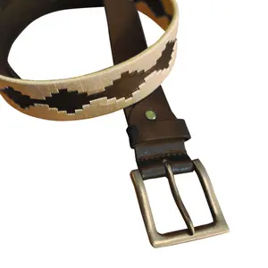 Embroidered Leather Polo Belt Zaldi image-2