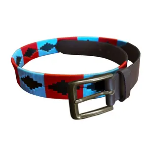Embroidered Leather Belt Zaldi Polo image-0