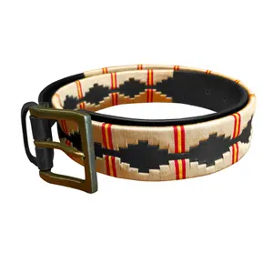 Embroidered Leather Belt Zaldi Polo image-1