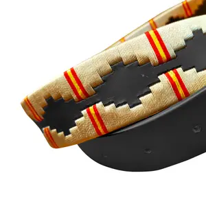 Embroidered Leather Belt Zaldi Polo image-2