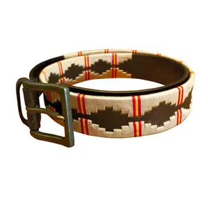 Embroidered Leather Belt Zaldi Polo image-1