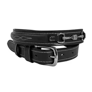 Leather Belt with Rectangular Steel Buckle Zaldi image-0