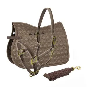Headcollar and Lead Rope Set with Saddle Pad for Horse Zaldi image-0