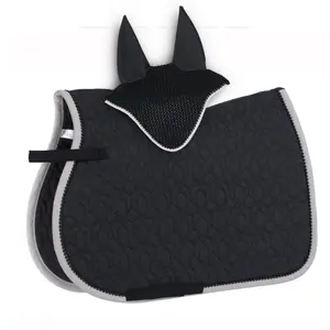 Dressage Saddle Pad with Ear Bonnet for Horse Zaldi image-0