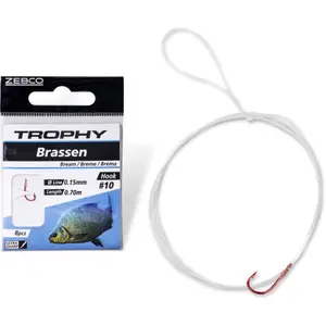 Lot von 8 Vorfächern Zebco Trophy Bream 0,15mm 70cm image-0