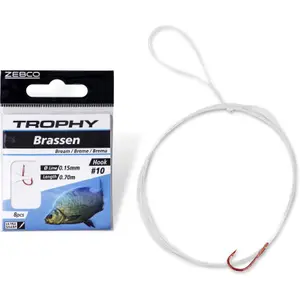 Lot von 8 Vorfächern Zebco Trophy Bream 0,13mm 70cm image-0
