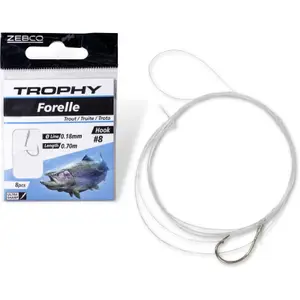 Lot von 8 Vorfächern Zebco Trophy Trout 0,16mm 70cm image-0