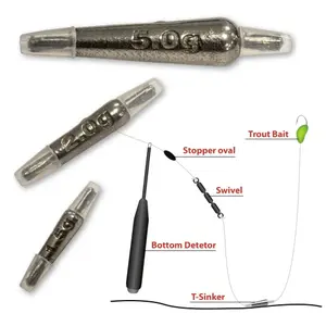 Lot of 3 sea weights in t Zebco Magic Trout image-0