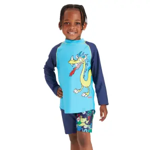 Haut de maillot de bain enfant Zoggs Long Sleeve Zip Sun Top image-1