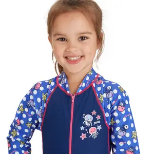 Fato de banho de manga comprida de 1 peça de menina Zoggs All In One image-3