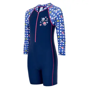 Fato de banho de manga comprida de 1 peça de menina Zoggs All In One image-0