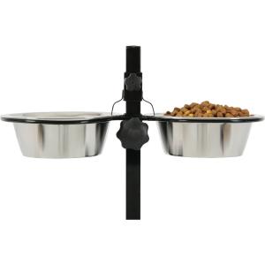 Adjustable stand with 2 stainless steel bowls for dogs Zolux image-2