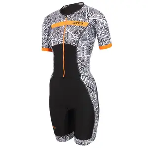 Women's tri-function suit Zone3 Activate+ Kona Speed Short Sleeve Full Zip Trisuit image-0