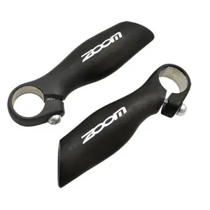 Ergonomic black aluminium bike handlebar end with handlebar plugs Zoom