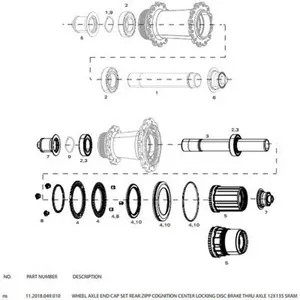 Άκρες άξονα πίσω τροχού Zipp Cognition DB 12X135 Sram image-0