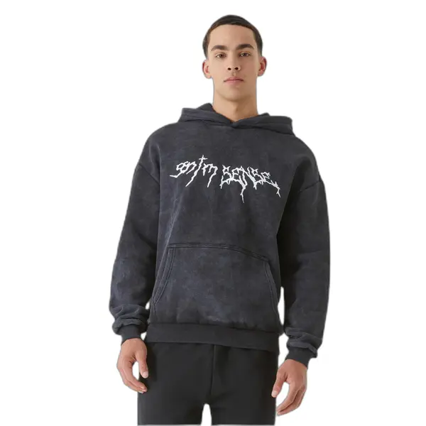 Sweatshirt à capuche délavé 9N1M SENSE Goth Print