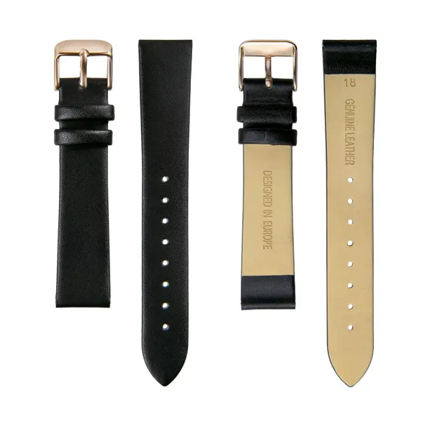 Montre cuir femme Amelia Parker Gold Plaza Black