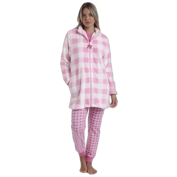Peignoir chaud manches longues femme Barbie Vichy Mood