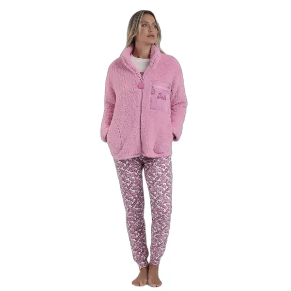 Peignoir chaud manches longues femme Barbie Borreguito Sweet
