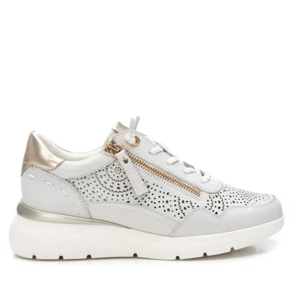 Baskets à zip latérale en cuir femme Carmela