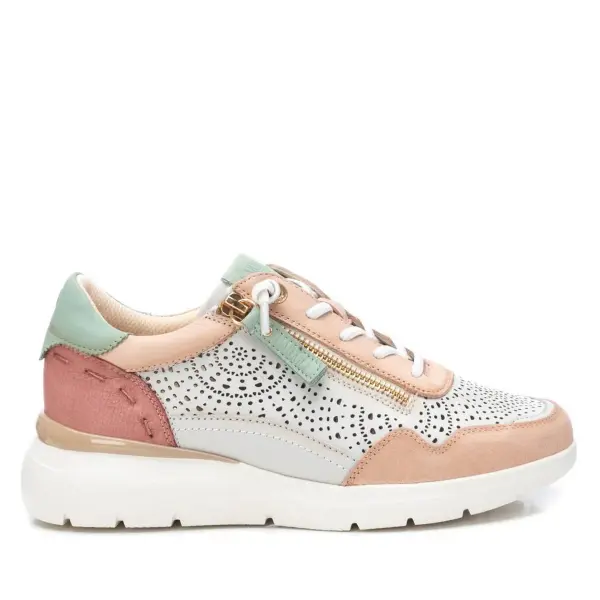 Baskets à zip latérale et lacets en cuir femme Carmela