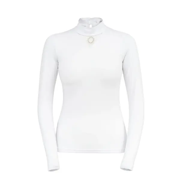 Polo d'équitation de concours manches longues femme Cavalliera Crystal Drop