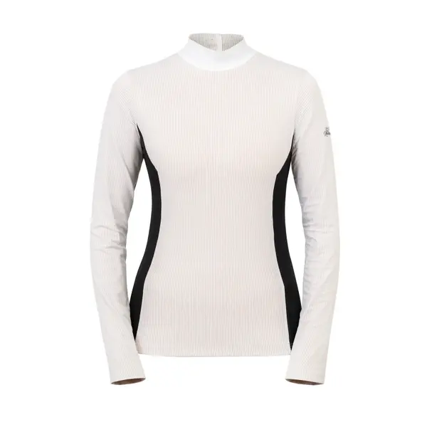 Polo d'équitation de concours manches longue femme Cavalliera Elegant Stripe