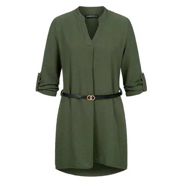 Robe chemise à revers en mousseline avec ceinture femme Cloud5ive