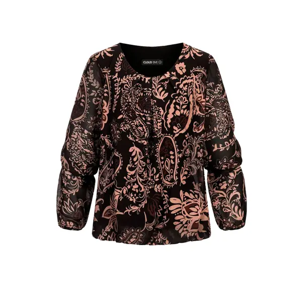 Blouse en mousseline de soie avec imprimé ornement sur l'ensemble femme Cloud5ive
