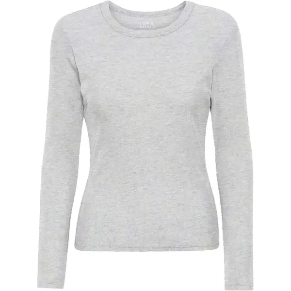 T-shirt côtelé manches longues femme Colorful Standard Organic snow melange