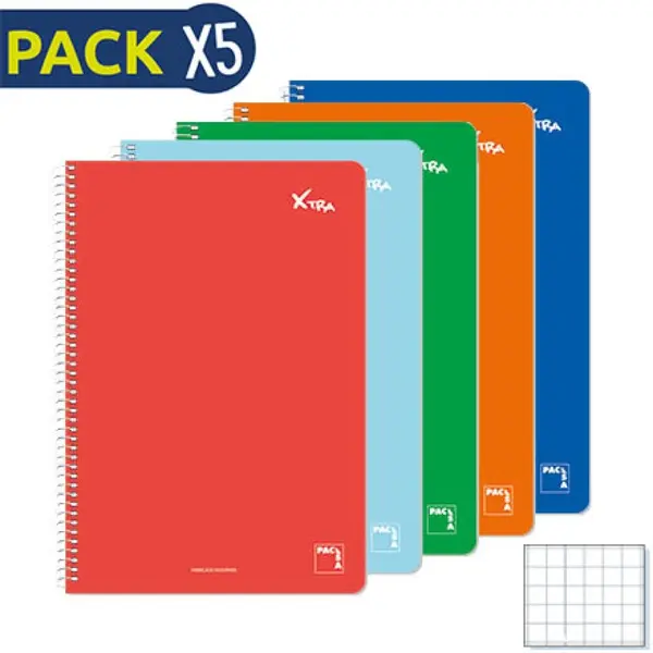 Pack de 5 bloc-notes gaucher couvercle Plastico 90 gr 80 feuilles Grille Disney