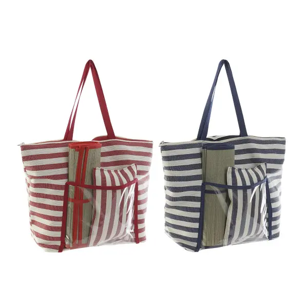 Sac de plage toile PVC DKD Home Decor 55x17x35 cm (x2)