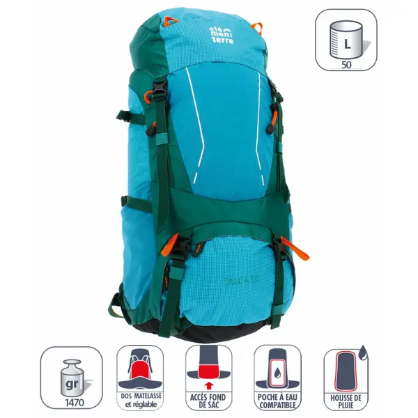 Sac à dos Élémenterre Talca 50 L