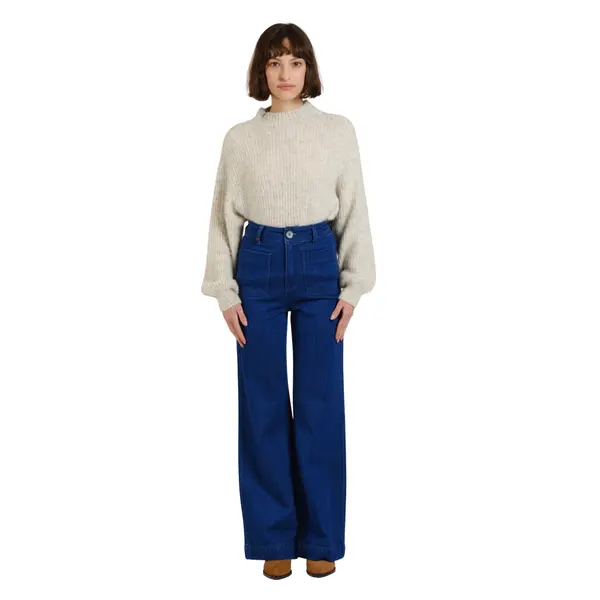 Jeans large femme F.A.M. Paris Fauve