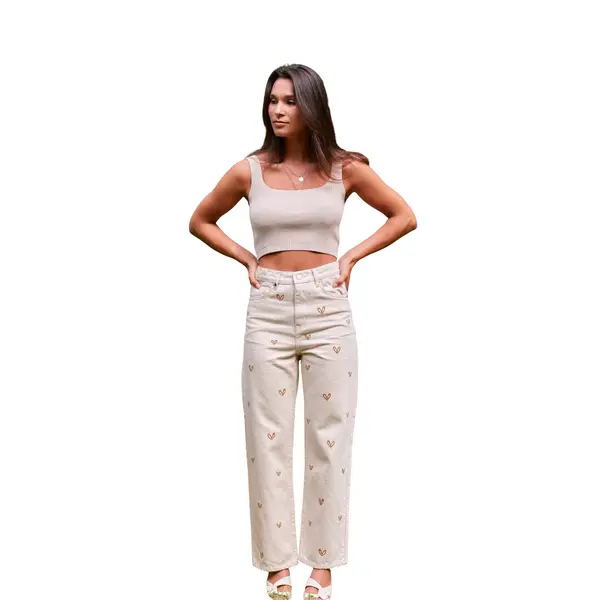 Jeans femme F.A.M. Paris Pola Embro Heart