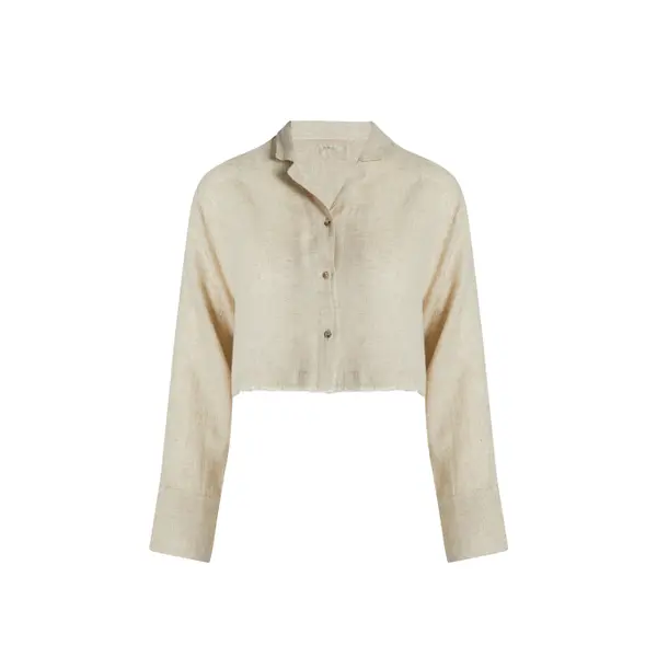 Chemise crop en lin femme Ikikiz